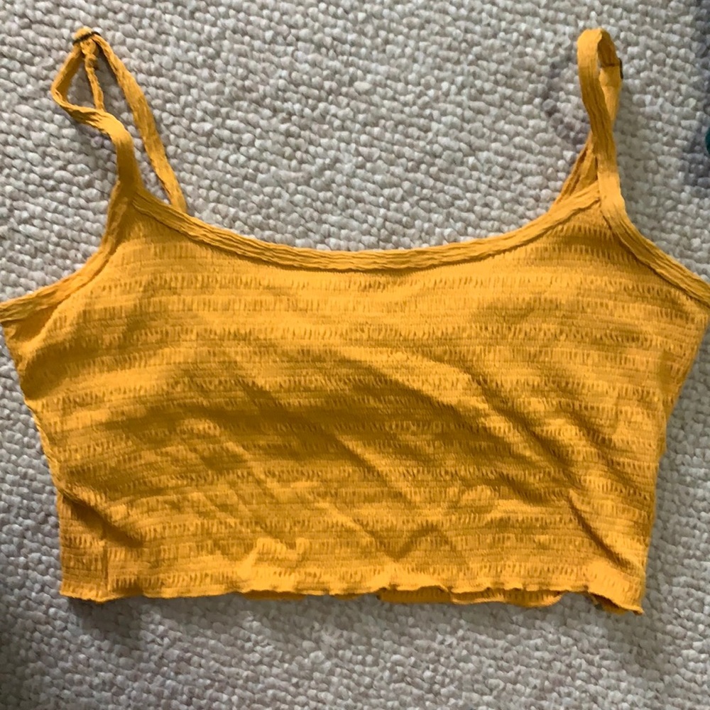 billabong yellow ribbed tankini
